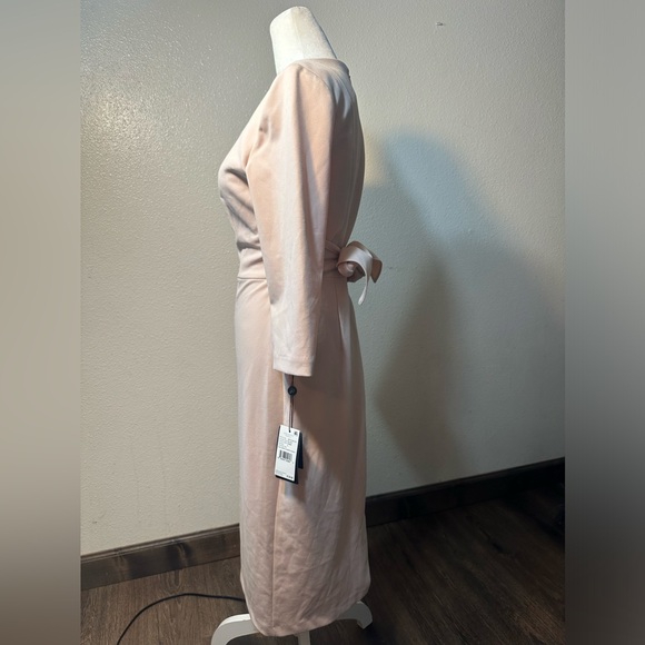 Adrianna papell knit crepe tie waist sheath dress blush pink women size 2 - Picture 11 of 17